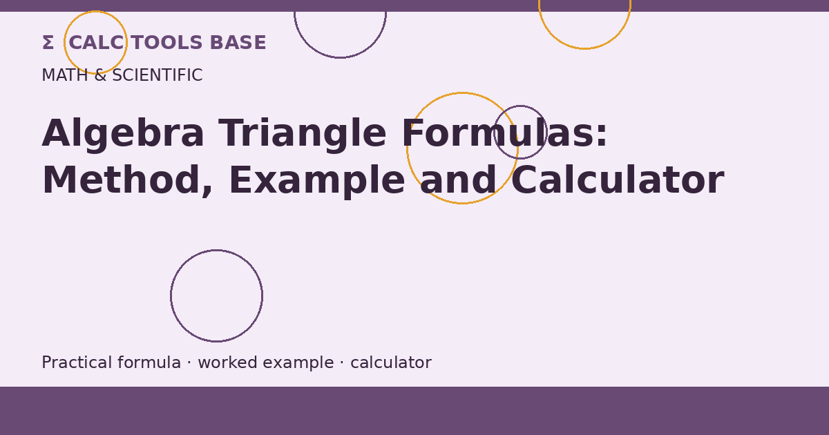 Algebra Triangle Formulas