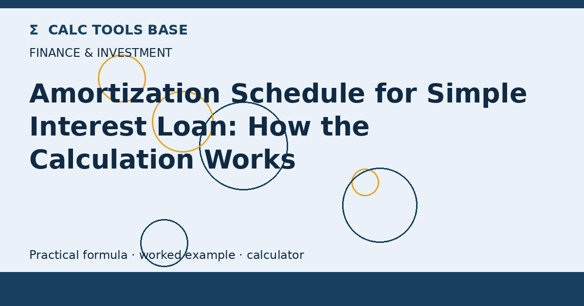 Amortization Schedule For Simple Interest Loan