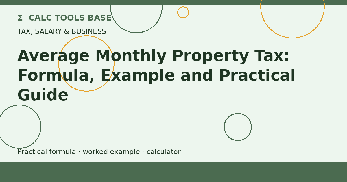 Average Monthly Property Tax