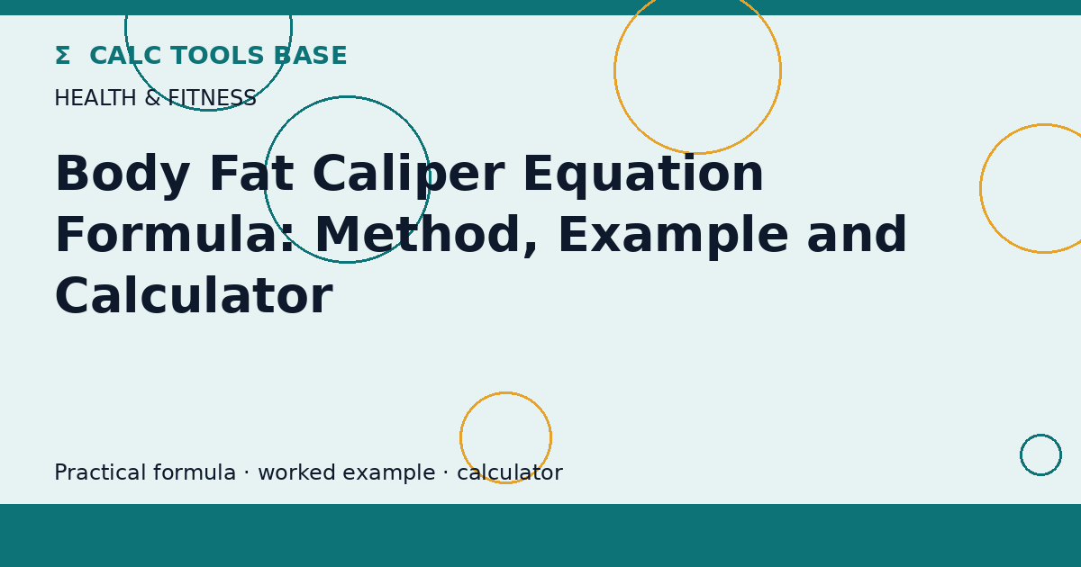 Body Fat Caliper Equation