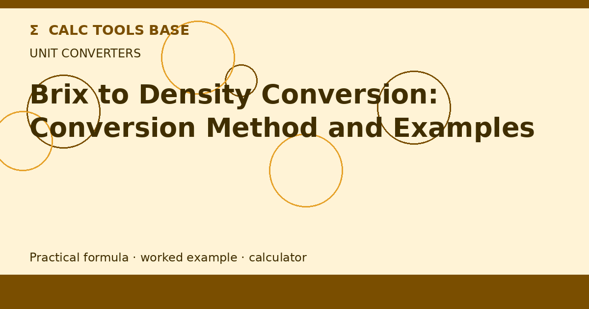 Brix To Density Conversion