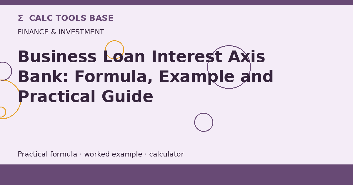 Business Loan Interest Axis Bank