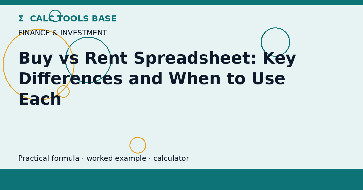 Buy Vs Rent Spreadsheet