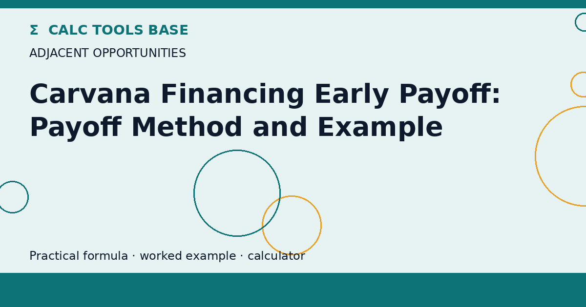 Carvana Financing Early Payoff