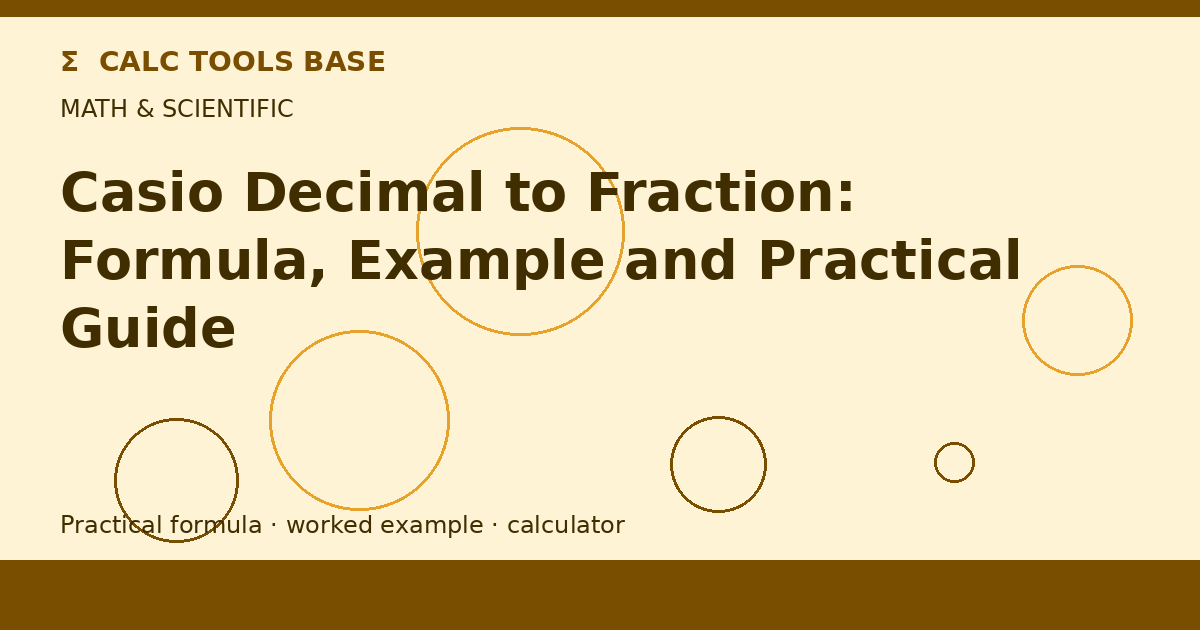 Casio Decimal To Fraction