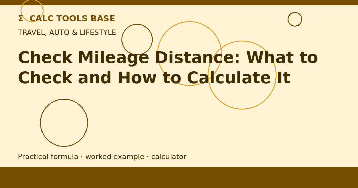 Check Mileage Distance