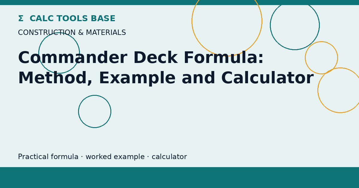 Commander Deck Formula