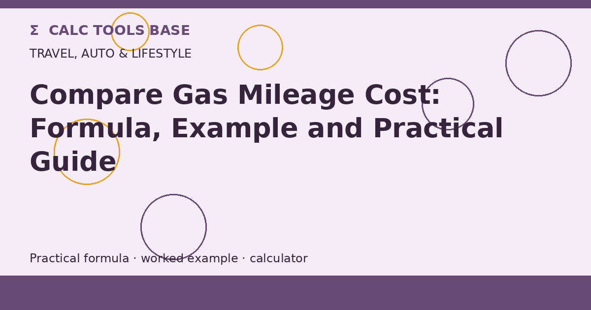 Compare Gas Mileage Cost