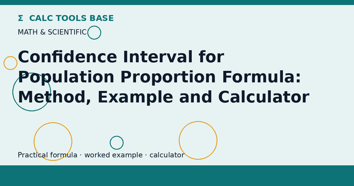 Confidence Interval For Population Proportion Formula