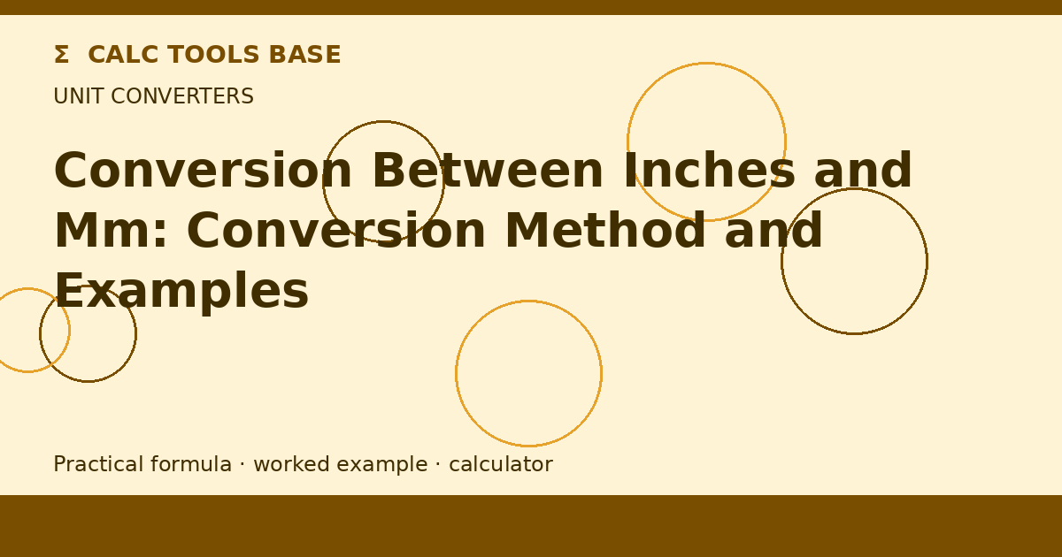 Conversion Between Inches And Mm