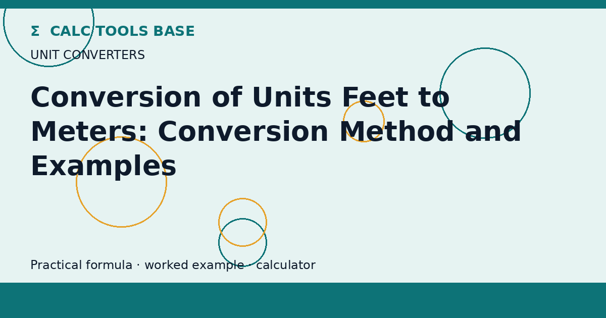 Conversion Of Units Feet To Meters