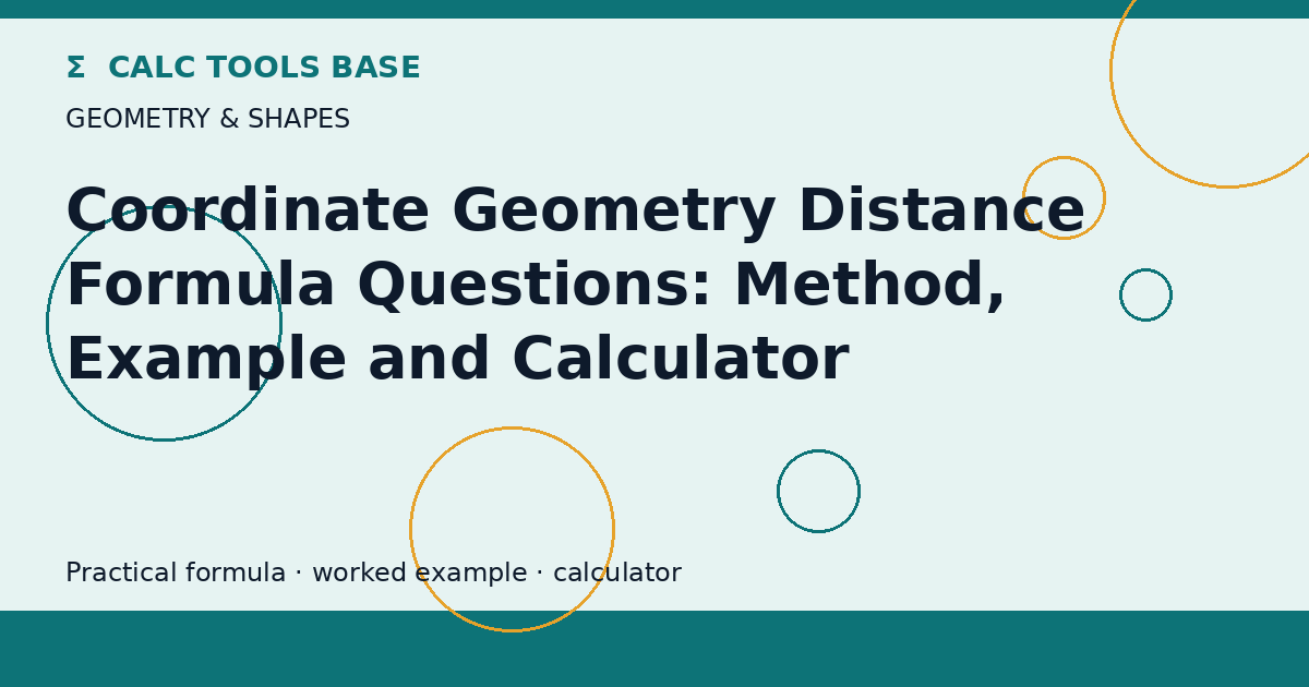 Coordinate Geometry Distance Formula Questions