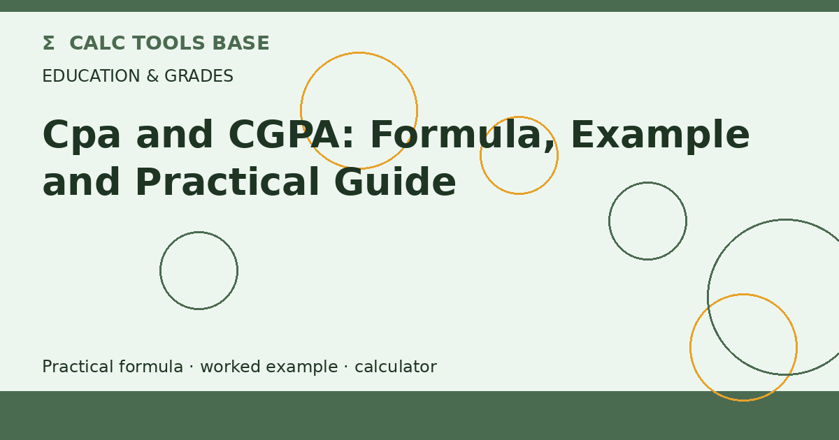 Cpa And CGPA