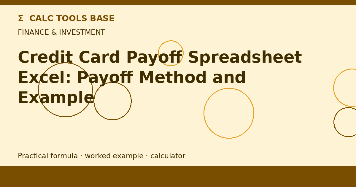Credit Card Payoff Spreadsheet Excel