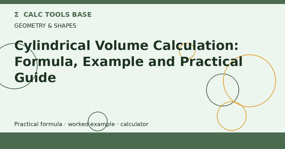 Cylindrical Volume Calculation