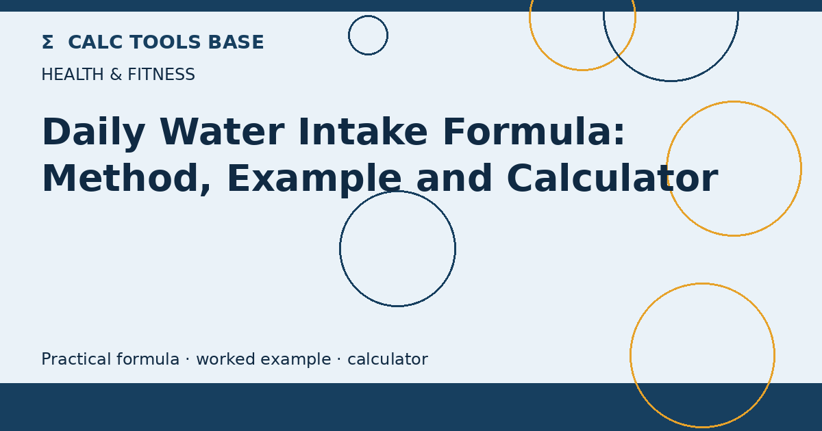 Daily Water Intake Formula