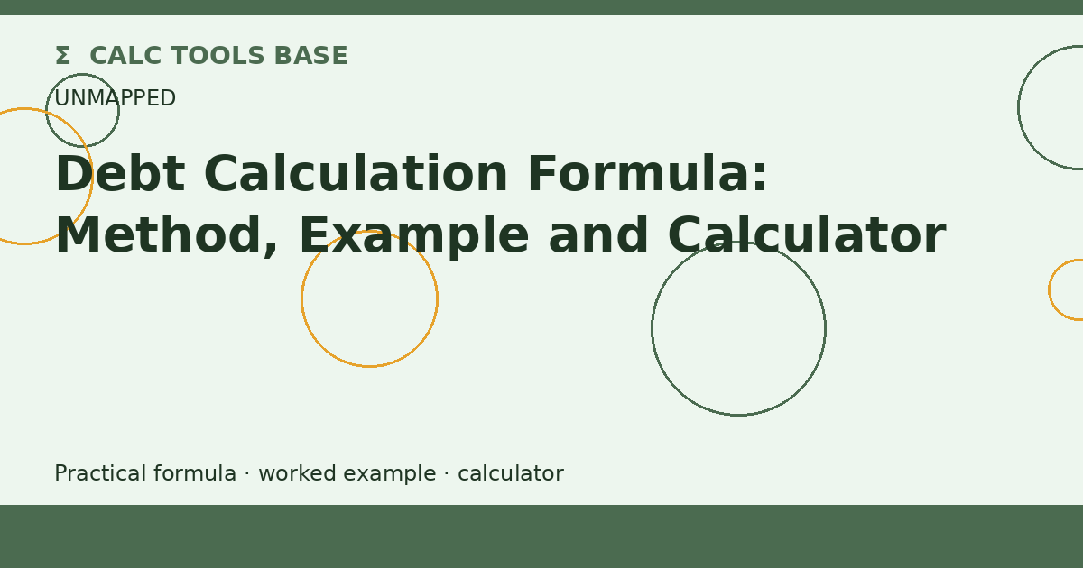 Debt Calculation Formula