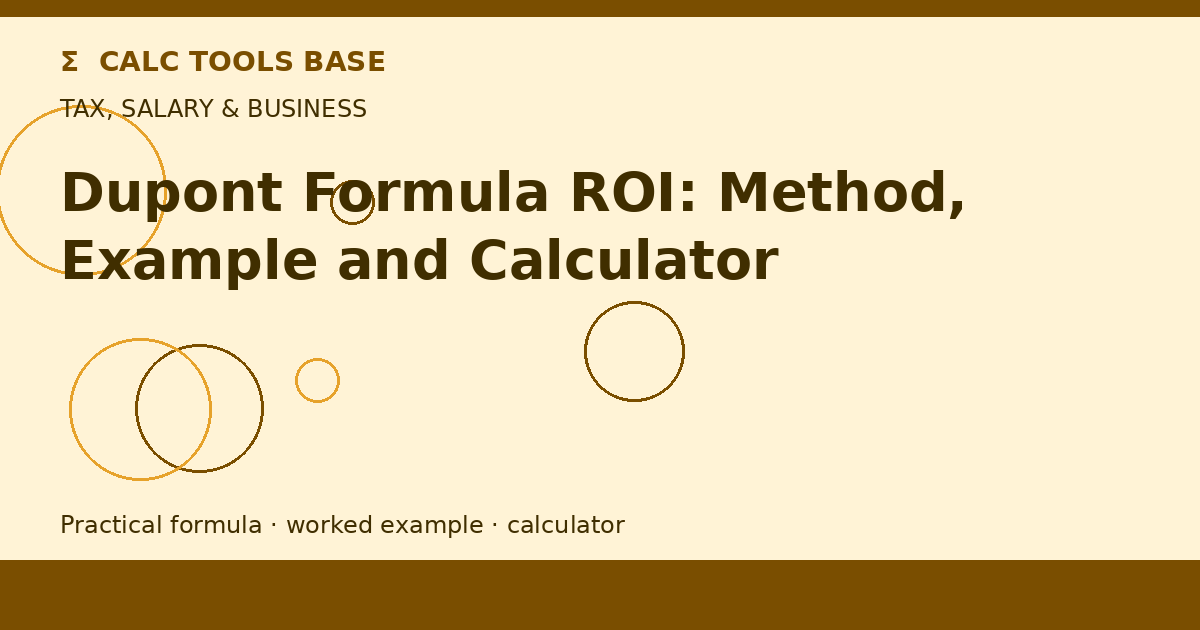 Dupont Formula ROI