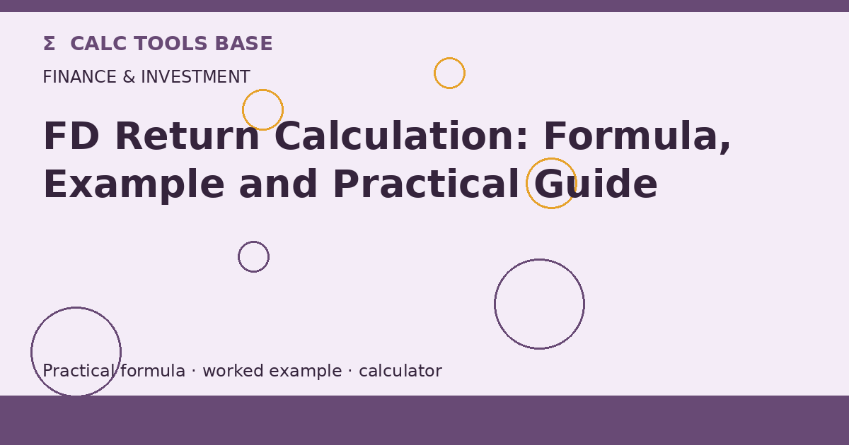 Fd Return Calculation