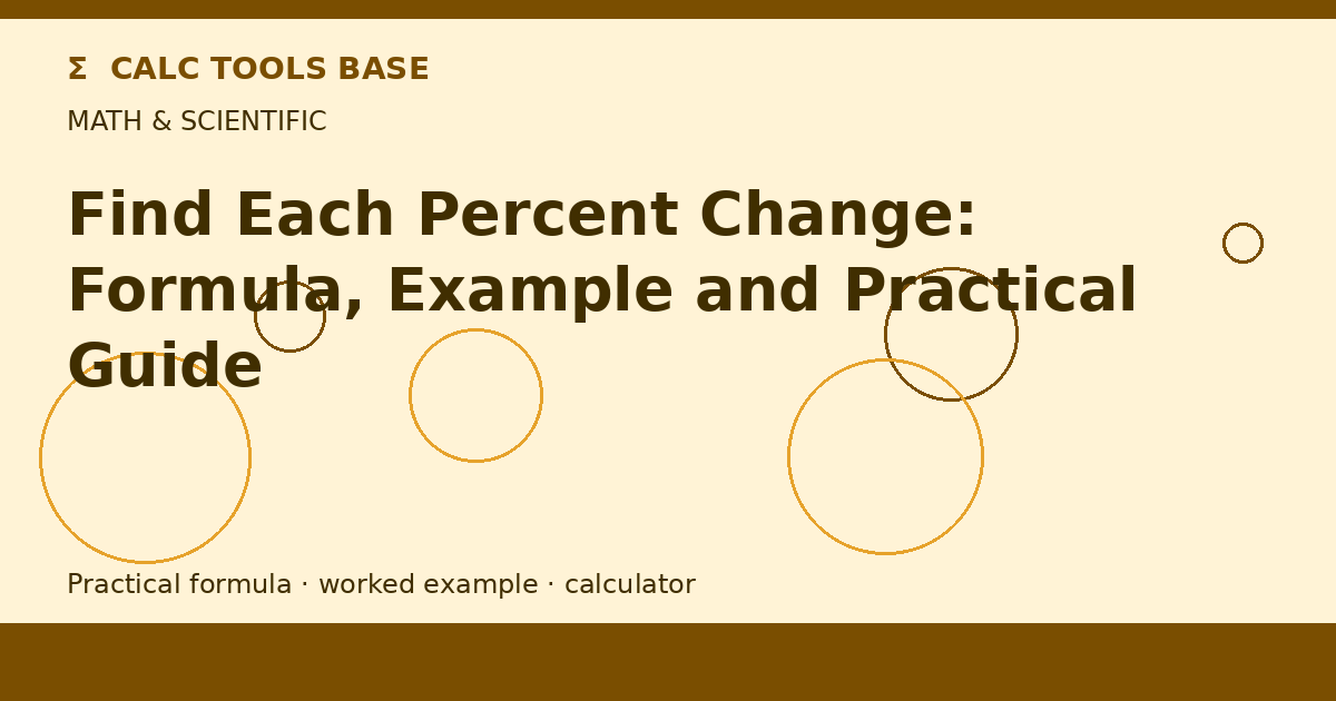 Find Each Percent Change