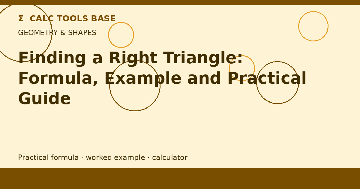 Finding A Right Triangle