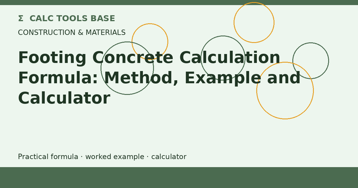 Footing Concrete Calculation Formula