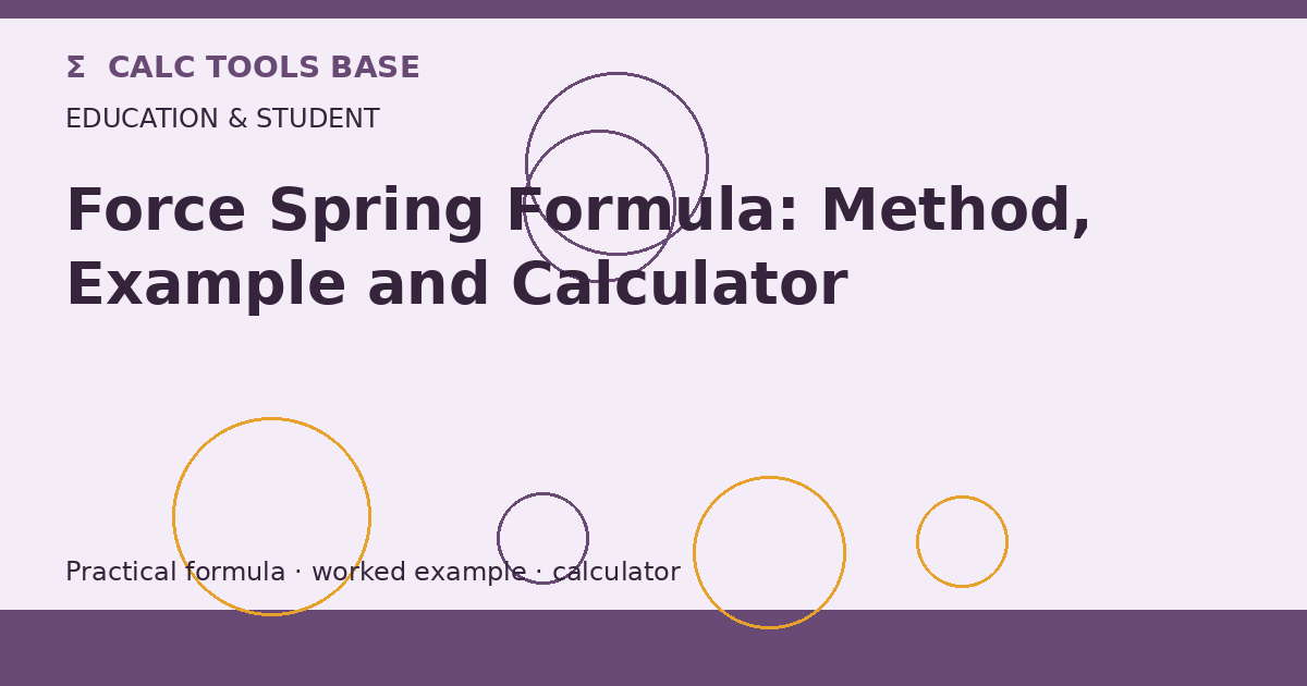 Force Spring Formula