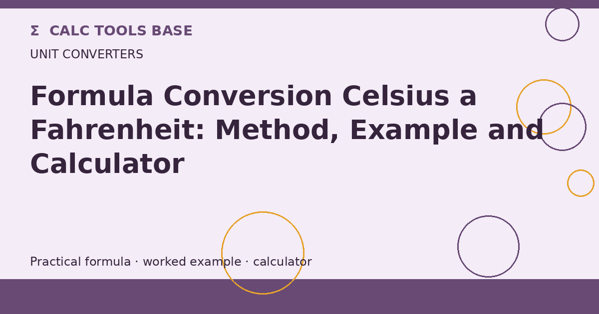 Formula Conversion Celsius A Fahrenheit