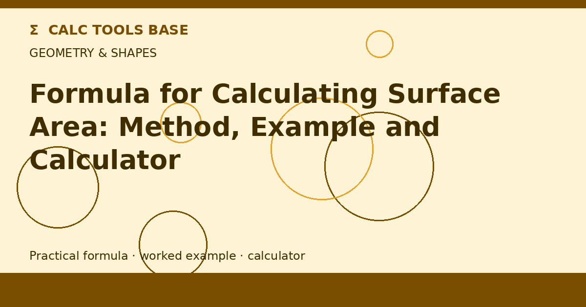 Formula For Calculating Surface Area