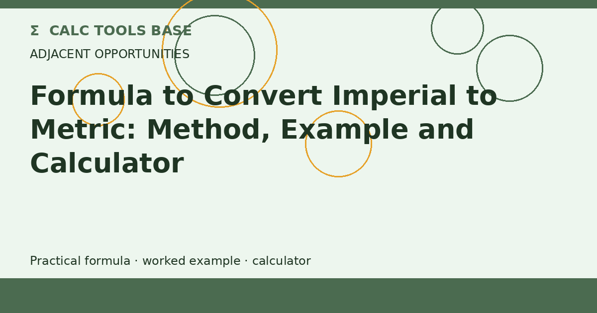 Formula To Convert Imperial To Metric