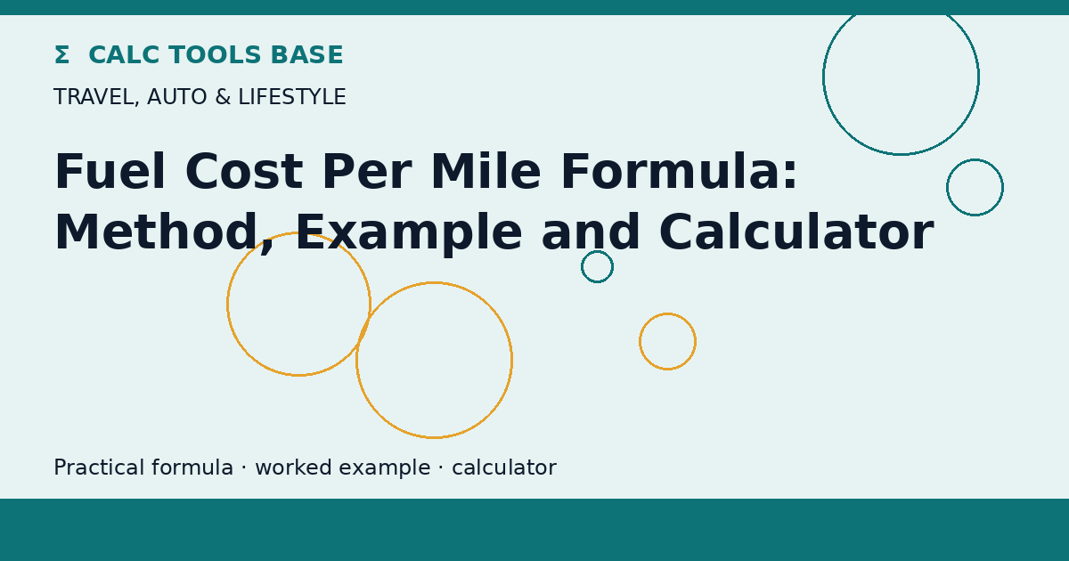 Fuel Cost Per Mile Formula