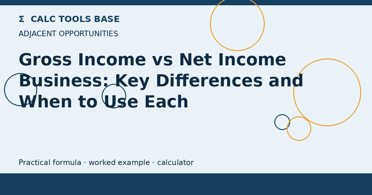 Gross Income Vs Net Income Business