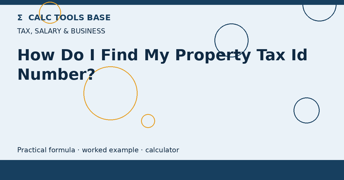 How Do I Find My Property Tax Id Number?