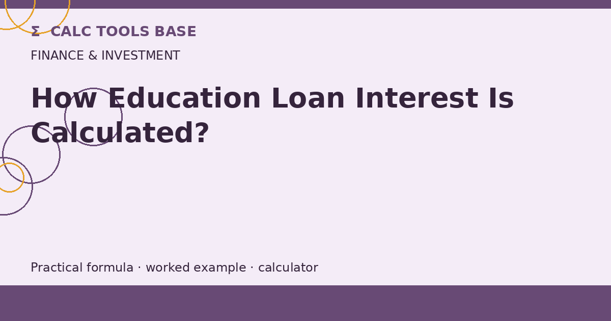 How Education Loan Interest Is Calculated?