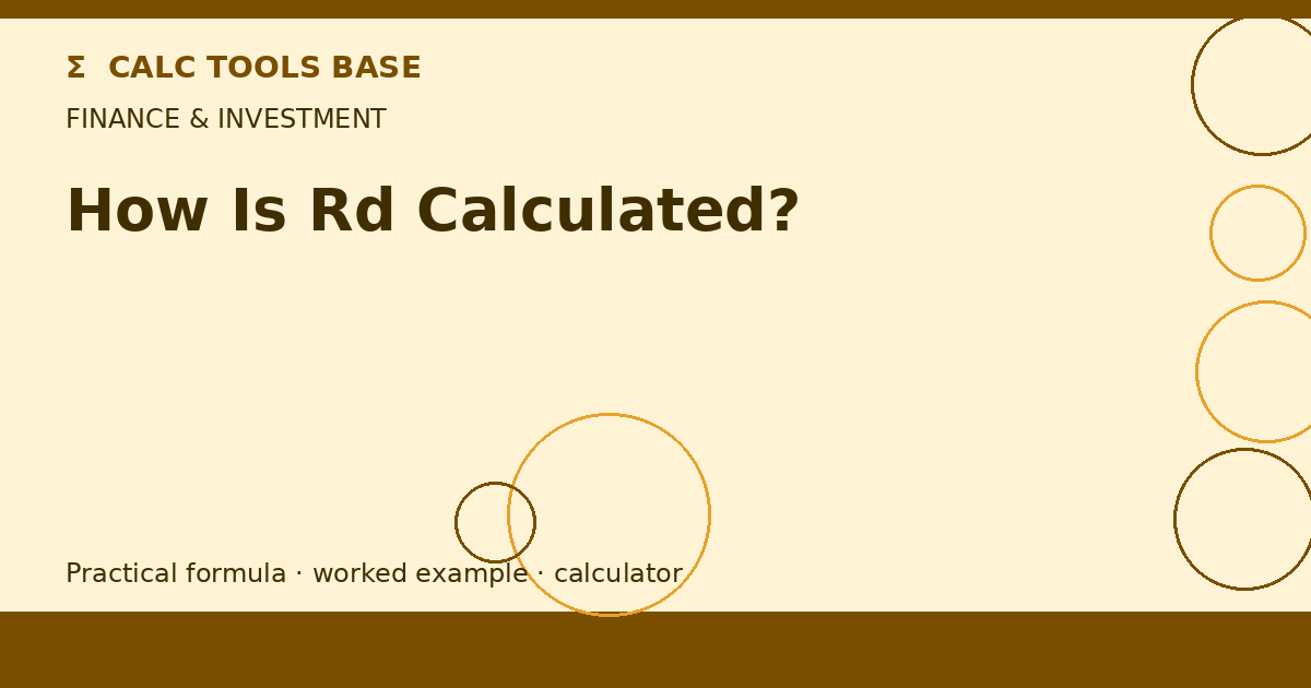 How Is Rd Calculated?