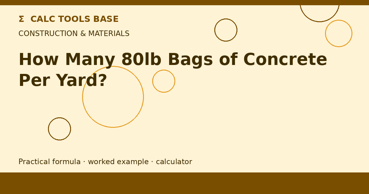 How Many 80lb Bags Of Concrete Per Yard?