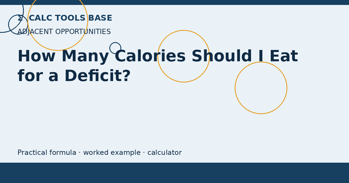How Many Calories Should I Eat For A Deficit?