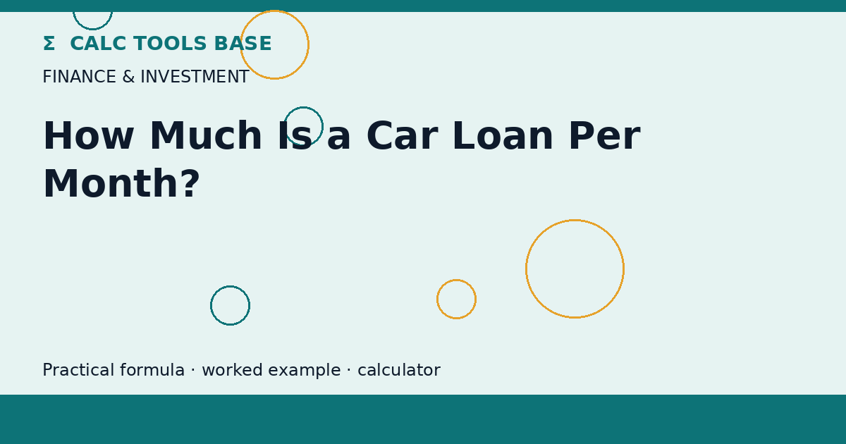 How Much Is A Car Loan Per Month?