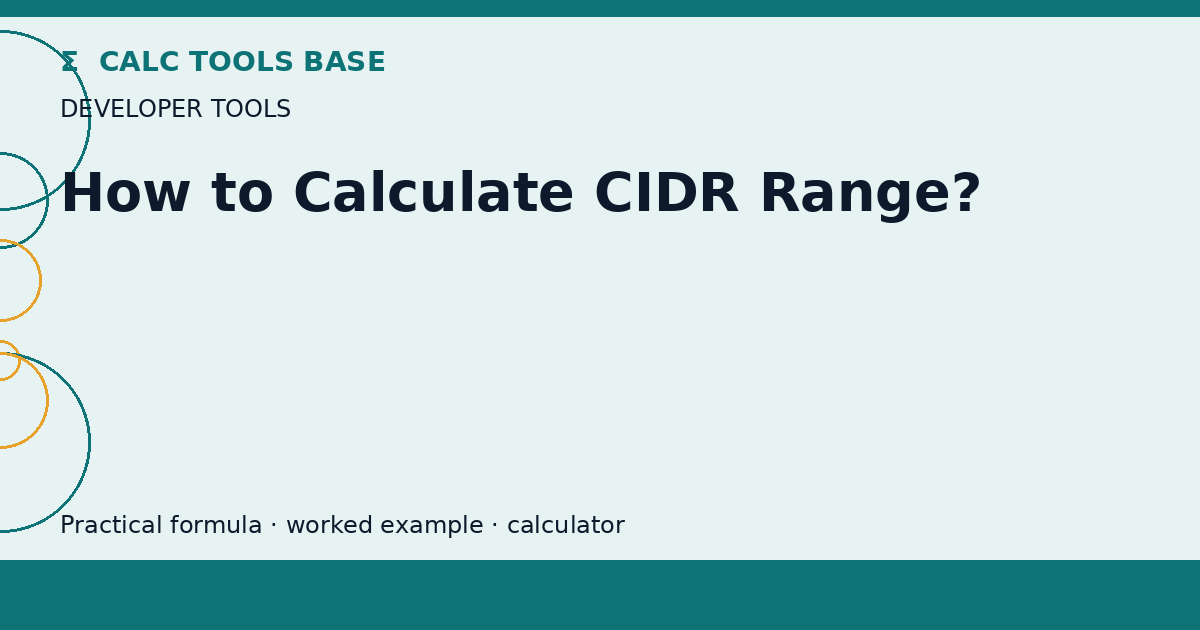 How To Calculate Cidr Range?