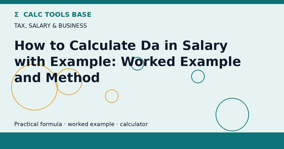 How To Calculate Da In Salary With Example?
