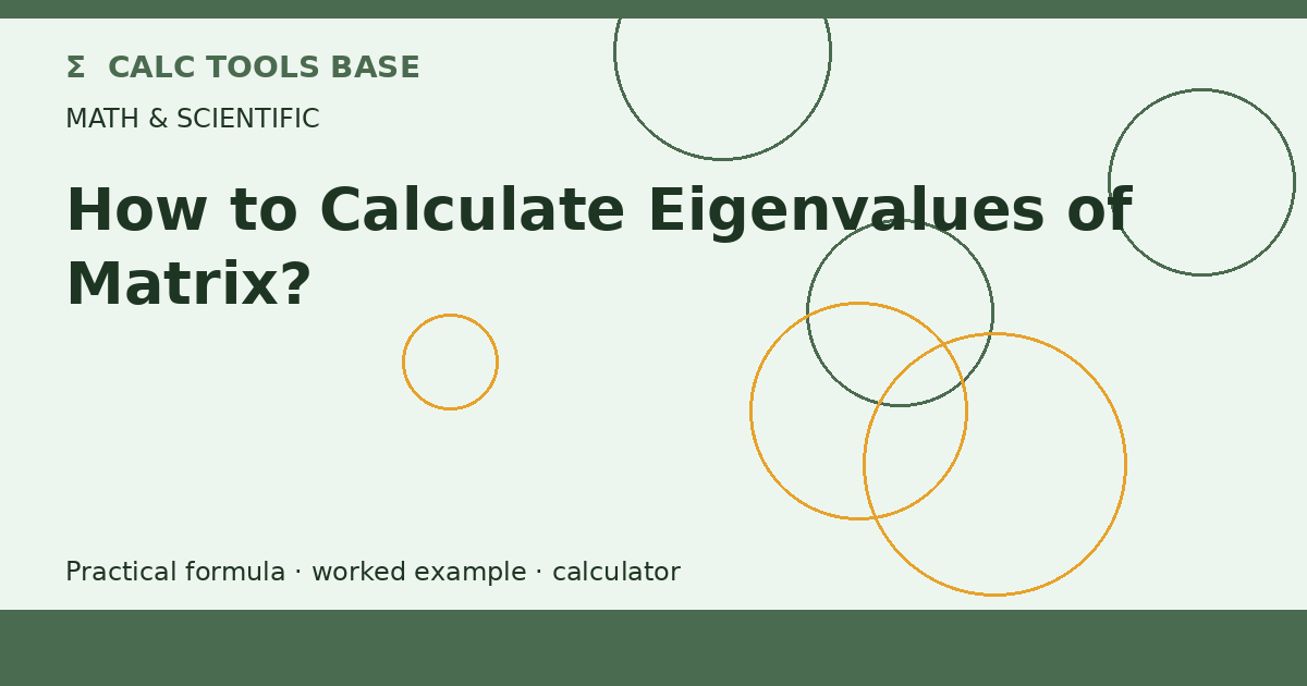 How To Calculate Eigenvalues Of Matrix?