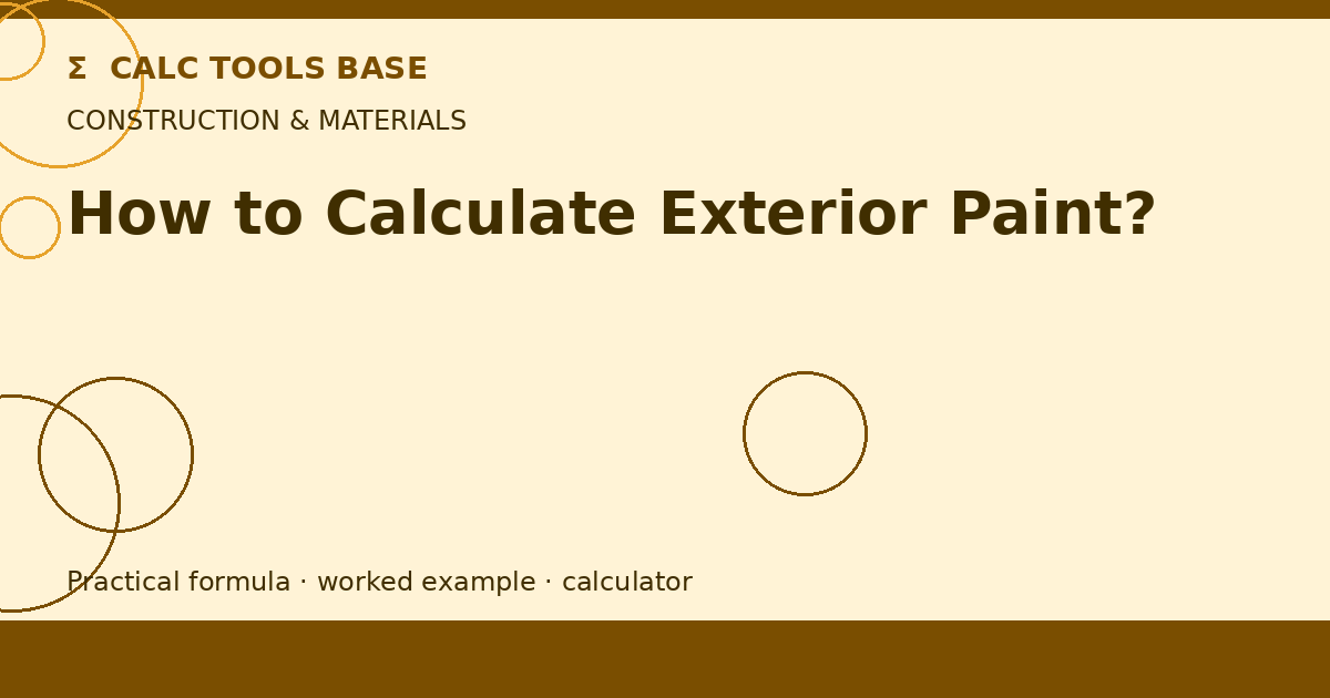 How To Calculate Exterior Paint?