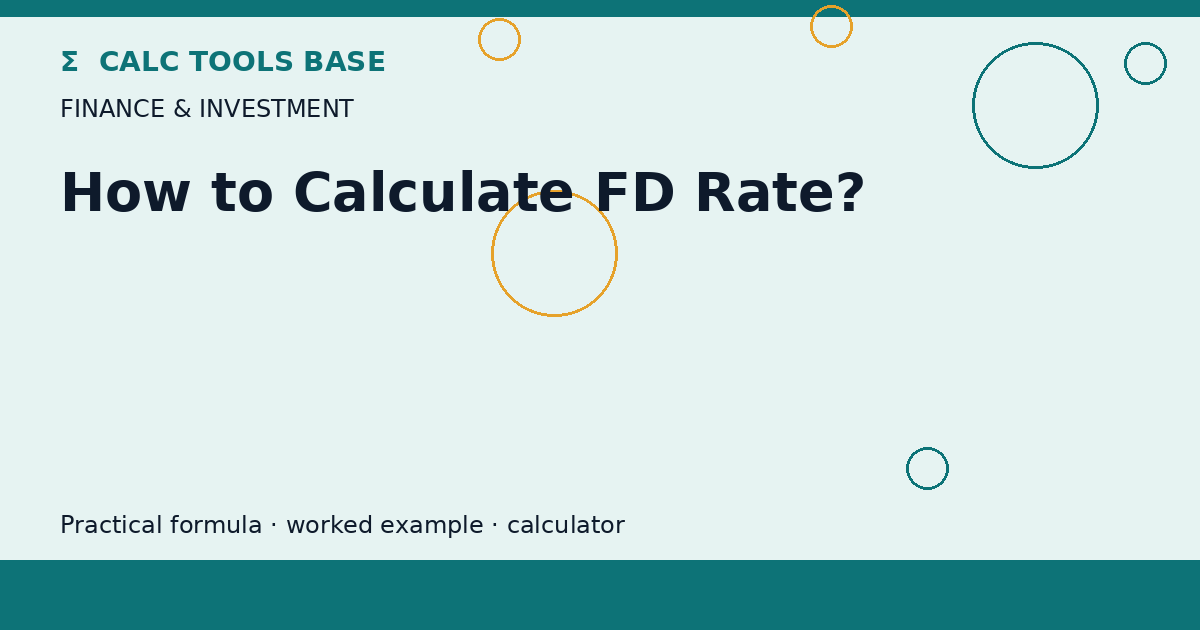 How To Calculate Fd Rate?