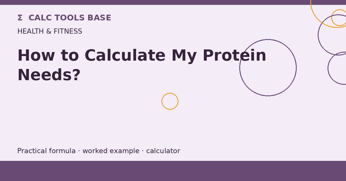 How To Calculate My Protein Needs?