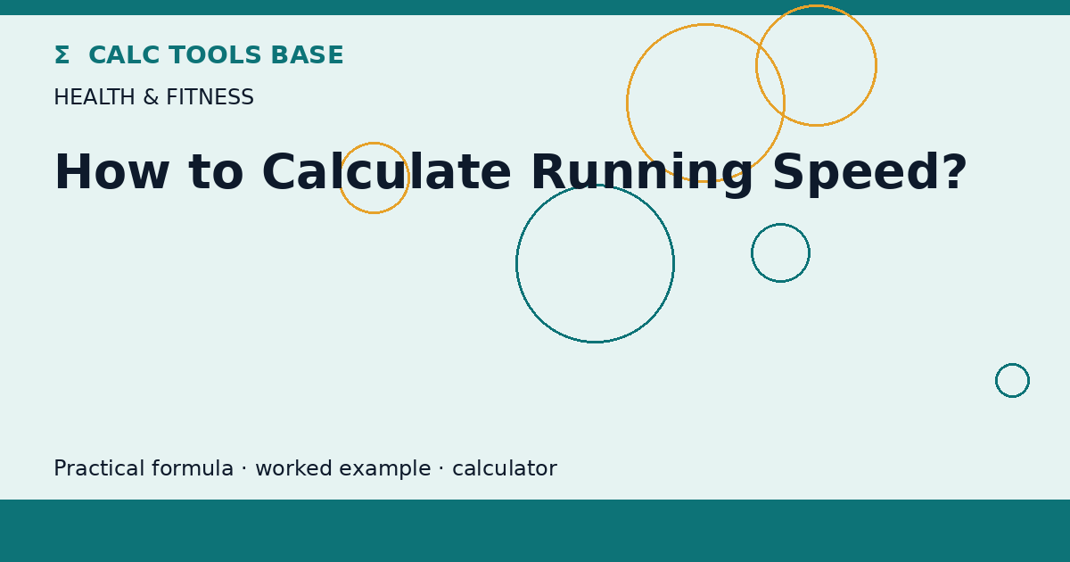 How To Calculate Running Speed?