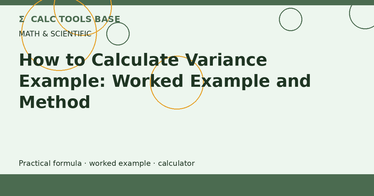 How To Calculate Variance Example?