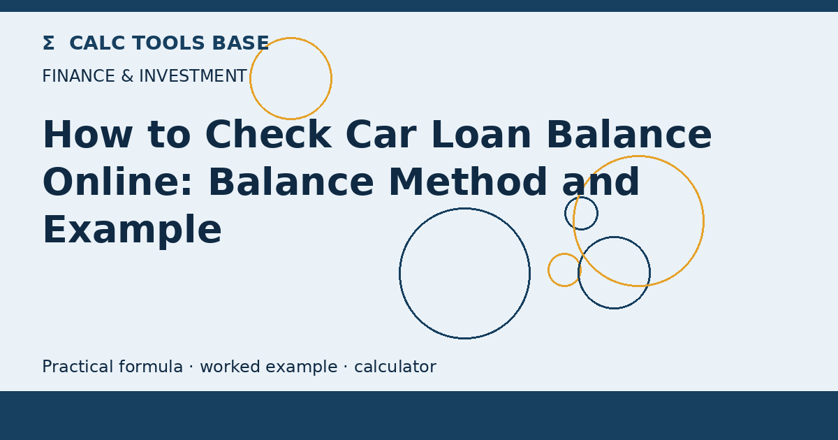 How To Check Car Loan Balance Online?