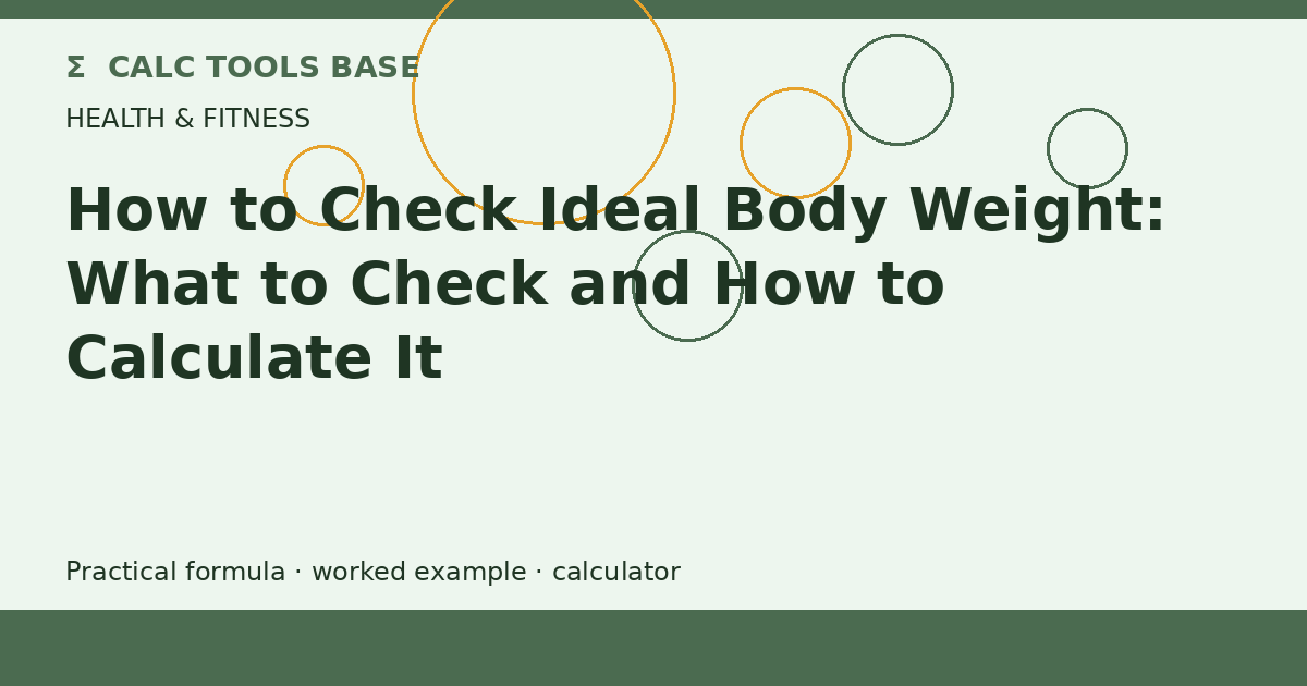 How To Check Ideal Body Weight?