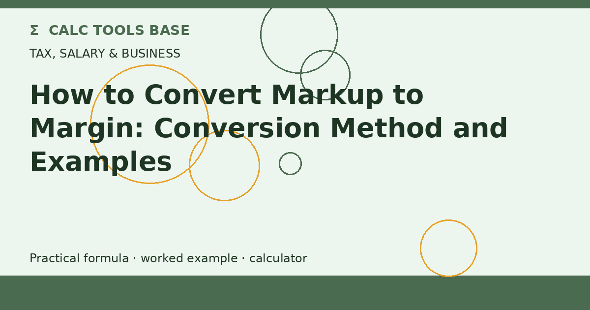 How To Convert Markup To Margin?