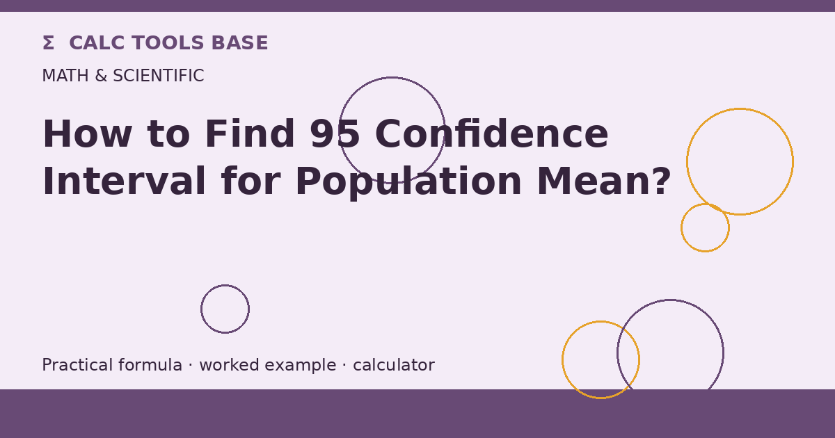 How To Find 95 Confidence Interval For Population Mean?